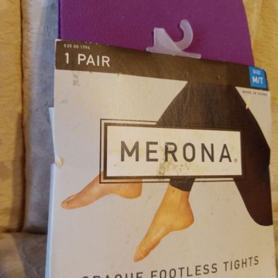 MERONA OPAQUE FOOTLESS TIGHTS; 1 pair, M/T (Sultry
