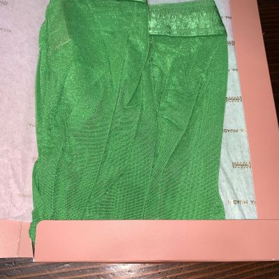 Wolford X Amina Muaddi 19339 Green Split Thong Tights