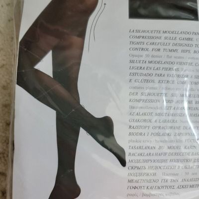 NEW Calzedonia Total Shaper 50 Tights Control Top Leg Support BLACK,size M,Italy