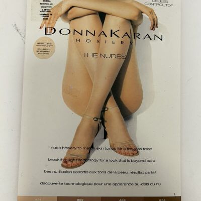 Donna Karan Hosiery The Nudes Whisper Weight Toeless Control Top DKS006 A01 Sz S
