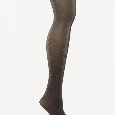 Old Navy Women’s Semi-Sheer Solid Control-Top Tights Black/Gold Size M-L