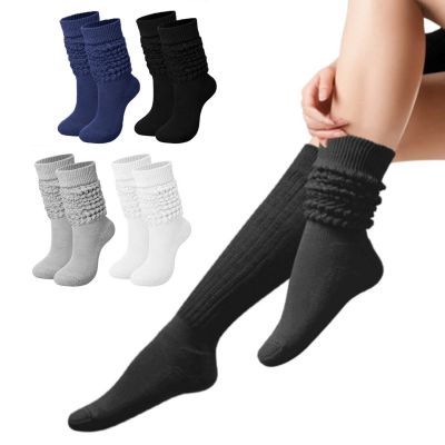 Women Slouch Knee High Boot Knit Sock Warm Scrunchy Stacked Loose Casual Socks