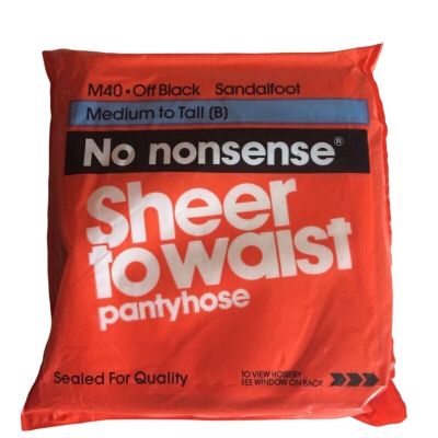 Vtg No Nonsense Sheer Panty Hose Black Sandalfoot Medium to Tall M40 Offblack