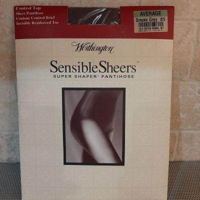 Worthington Sensible Sheers Pantyhose Average Smoke Grey Control Super Shaper