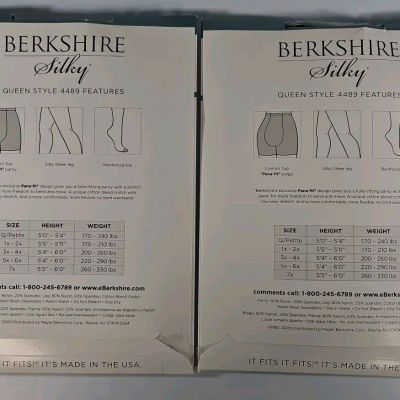 Berkshire Size 1X-2X 2 Pack Ultra Sheer Reinforced Toe Hosiery 4489 NAVY