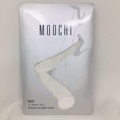 Moochi Women's Opaque White Tights 80 Denier Colored Hosiery fits 100-170LBS