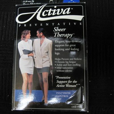 Activa Sheer Therapy Control Top Pantyhose Smoke Size A H2151