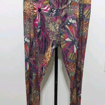 Kate Landry Women's Plus Butterfly Floral Print Leggings Size 1X