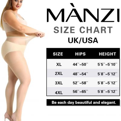 Women'S 2 Pairs plus Size Control Top Tights Ultra-Soft Panty Hose
