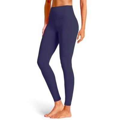 Women's Black High Waisted Leggings, Tummy Control Workout Gym Medium Navy Blue