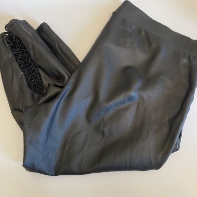 Torrid Women Size 3 3X Black Faux Leather Leggings Skinny High Rise EUC