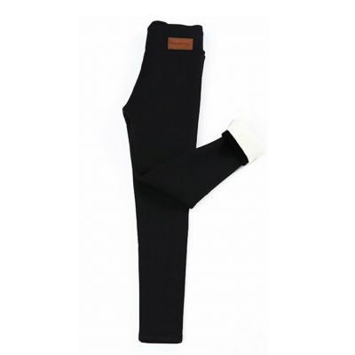 Women Cashmere Winter Solid Tight Leggings Thick Trousers Warm Wool Velvet Pants