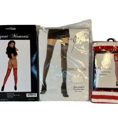 Sexy Thigh High Stockings 6 Pairs Halloween Cosplay Frederick's of Hollywood NWT