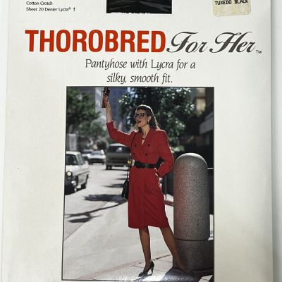 Thorobred For Her Control Top Pantyhose Silky Smooth Size B Tuxedo Black