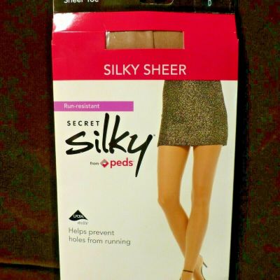 Gildan Secret Silky Sheer Pantyhose Control Top Sheer Toe Run-Resistant Lycra