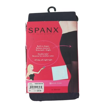 NWT Spanx Women's Tights Size D Reversible Shaper Tummy Shapewear Opaque Black