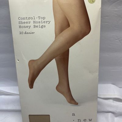 A New Day Sheer Pantyhose Tights Size M/L Color Honey Beige 20 Denier