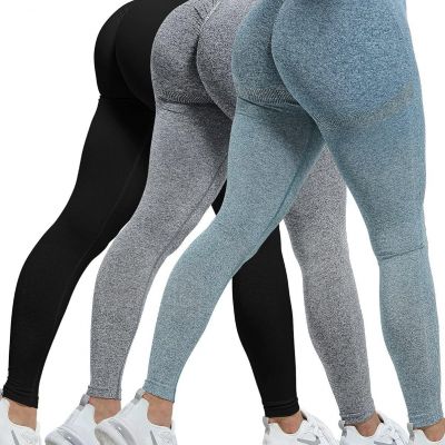CHRLEISURE 3 Piece Workout Leggings Sets for Women, Gym Scrunch Butt Butt Liftin