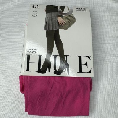 HUE Gypsy Rose Pink Opaque Tights Womens Size 1 ~ U4689 ~ 1 Pair New