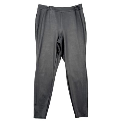 Lane Bryant Black Faux Leather High Waist Womens Ponte Leggings Pants Size 18/20