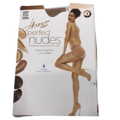 Hanes Perfect Nudes Pantyhose S Comfort-Flex Tummy Control Beige Nude-3 PN0001