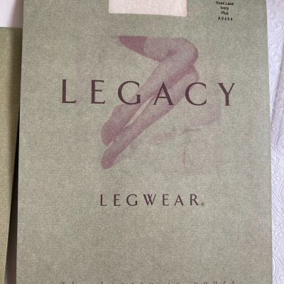 Legacy Legwear Set of 3 Pantyhose Tights Rose Lace Tulle Dot Linen Coolmax Brown