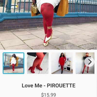 Snag Tights - Love Me Pirouette Red Heart Tights - Size F - BRAND NEW!