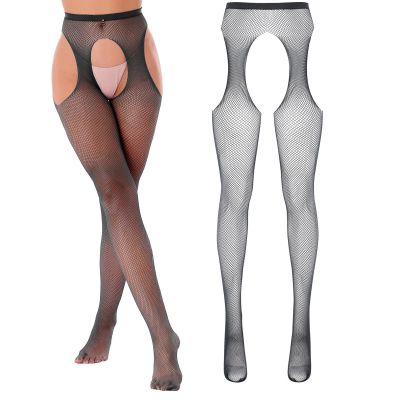 US Womens Fishnet Tights Open Crotch Stockings Panty Hose Nylon Mesh Pantyhose