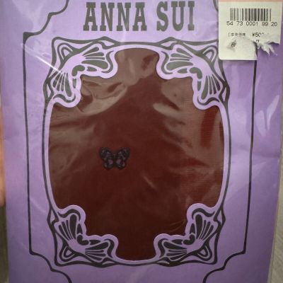 JAPAN Anna Sui Logo Butterfly Embroidery Pantyhose Stockings L-LL tights 155-170