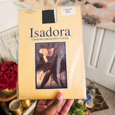 VTG ISADORA Comfort Sheer Black Size  B 110-160LBS Pantyhose.