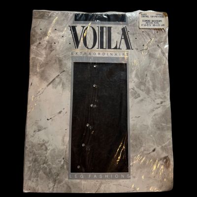 NOS Vintage Voila Extraordinaire Black Diamond Backseams Stockings Size Petite