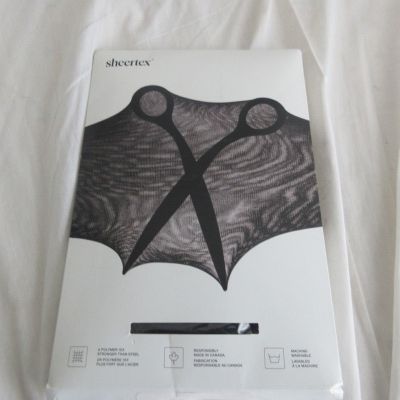 Sheertex Control Top Sheer Tights Rip-Resistant in Black Size 3XL Washable New