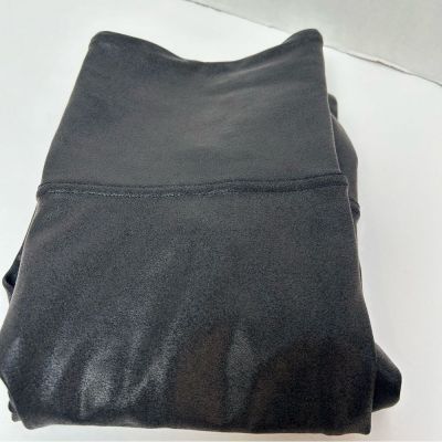 SPANX Faux Leather Black Legging Nylon Size Large Style #2437Q
