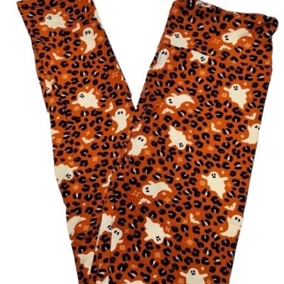 LuLaRoe Womens Leggings Size TC2 Ghosts Halloween Leopard Cheetah Plus 18+ NWT
