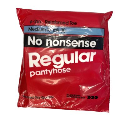 Vintage No Nonsense Regular Pantyhose Tan Medium to Tall Reinforced Toe 9 NIP