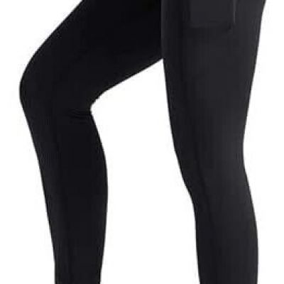 High Waisted Black Solid Leggings Tummy Control Workout Running Yoga Pants
