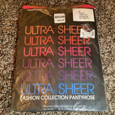 1st Quality ultra sheer pantyhose, color brown, One size