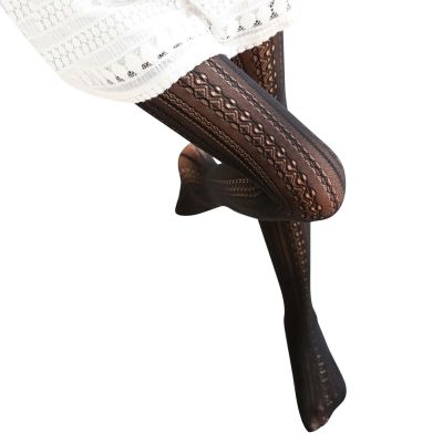 Lace Carved Retro Slim Tights Socks Transparent Stockings Women Pantyhose