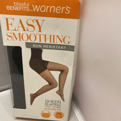 Blissful Benefits Warners Sheer Shaping Pantyhose Women Black Den 20 Tights L