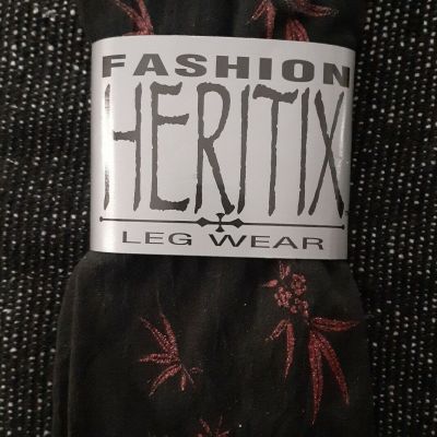 OSFM Fashion Heritix Leg Wear VINTAGE Tights Hosiery Pantyhose Red GLITTER