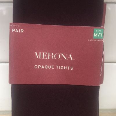 Merona  Opaque Tights  brown Red Color Burgundy  Size MT NEW