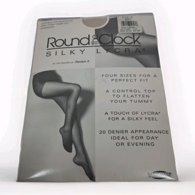 Danskin Round Clock Control Top Pantyhose  Size C Bone Color  Ultra Sheer New