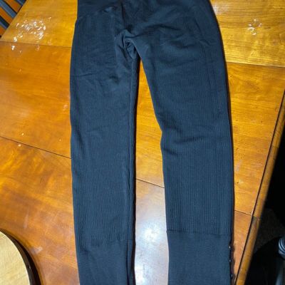 Maurices Black Cable Knit Fleece Lined Leggings With Ankle Buttons Size 3x