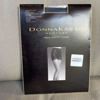 NOS Donna Karan True Matte Toner Pantyhose Midnight Navy Small Style OOQ65