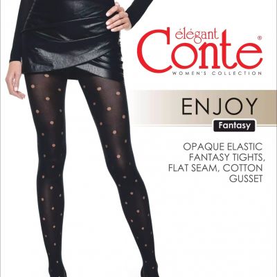 Conte Fantasy Opaque Women's Tights with Sheer Polka Dots - Enjoy 50 Den (19?-24