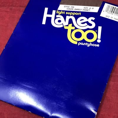 Hanes Too Light Support Pantyhose Sz A-B Barely There Nude VTG NOS NEW