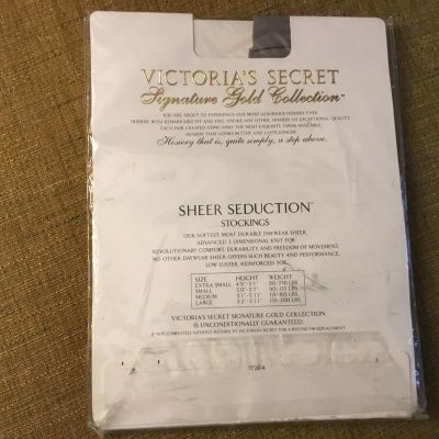 Victoria's Secret Signature Gold Collection Sheer Seduction Stockings Grey Mediu