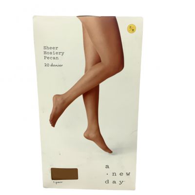 A New Day Sheer Hosiery Pantyhose Women Size S/M Pecan 1 Pair Control Top Tights