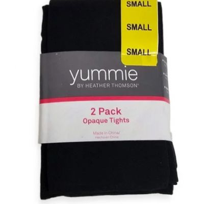 NWT Yummie by Heather Thomson 2 Pack Opaque Tights Black Size S