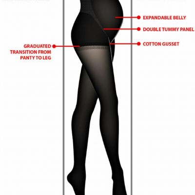 Motherhood Maternity Opaque Black Maternity Tights Size C or D  New!
